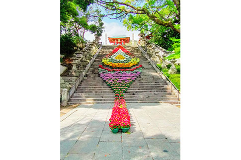 防府天満宮 大石段 花回廊の写真