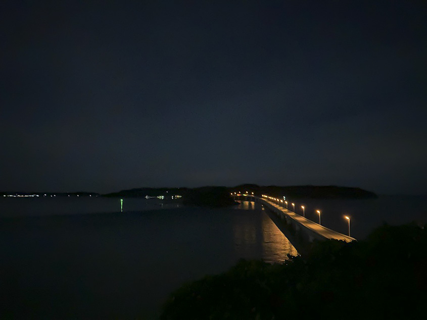 角島大橋の夜景の写真