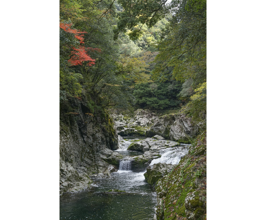 紅葉の季節の長門峡の写真