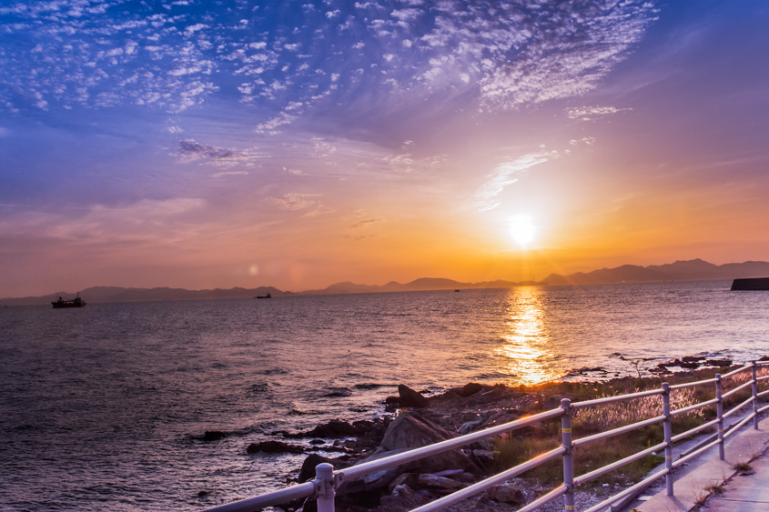 焼野海岸の夕日の写真