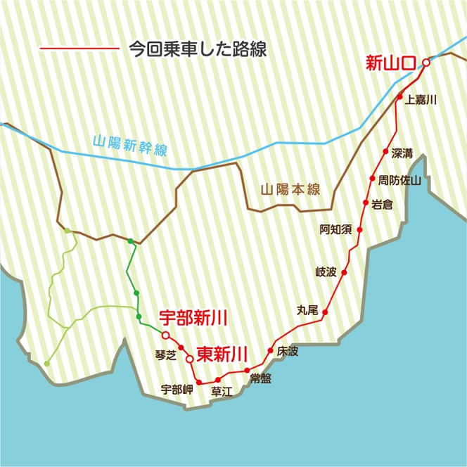 今回訪れたスタンプスポットを示した地図の画像