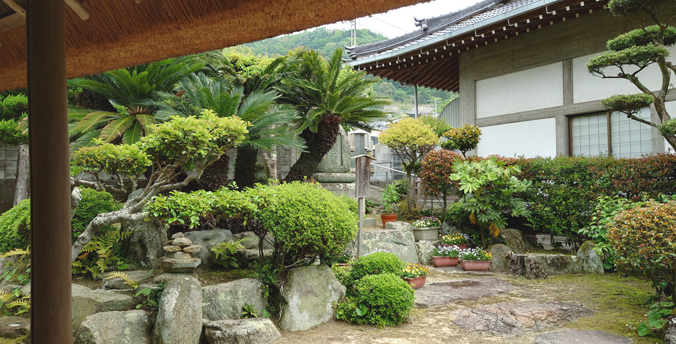 清狂草堂の中から見た風景の写真