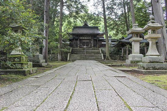 野田神社二ノ鳥居から神門への参道の写真