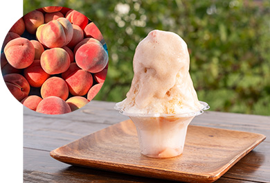 小川桃のかき氷の写真