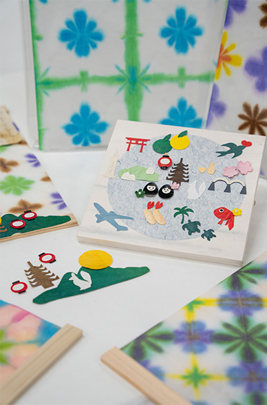 折り染めやオリジナルカレンダー